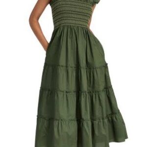 Hill House Home Ellie Nap Dress in leaf green XS brand new